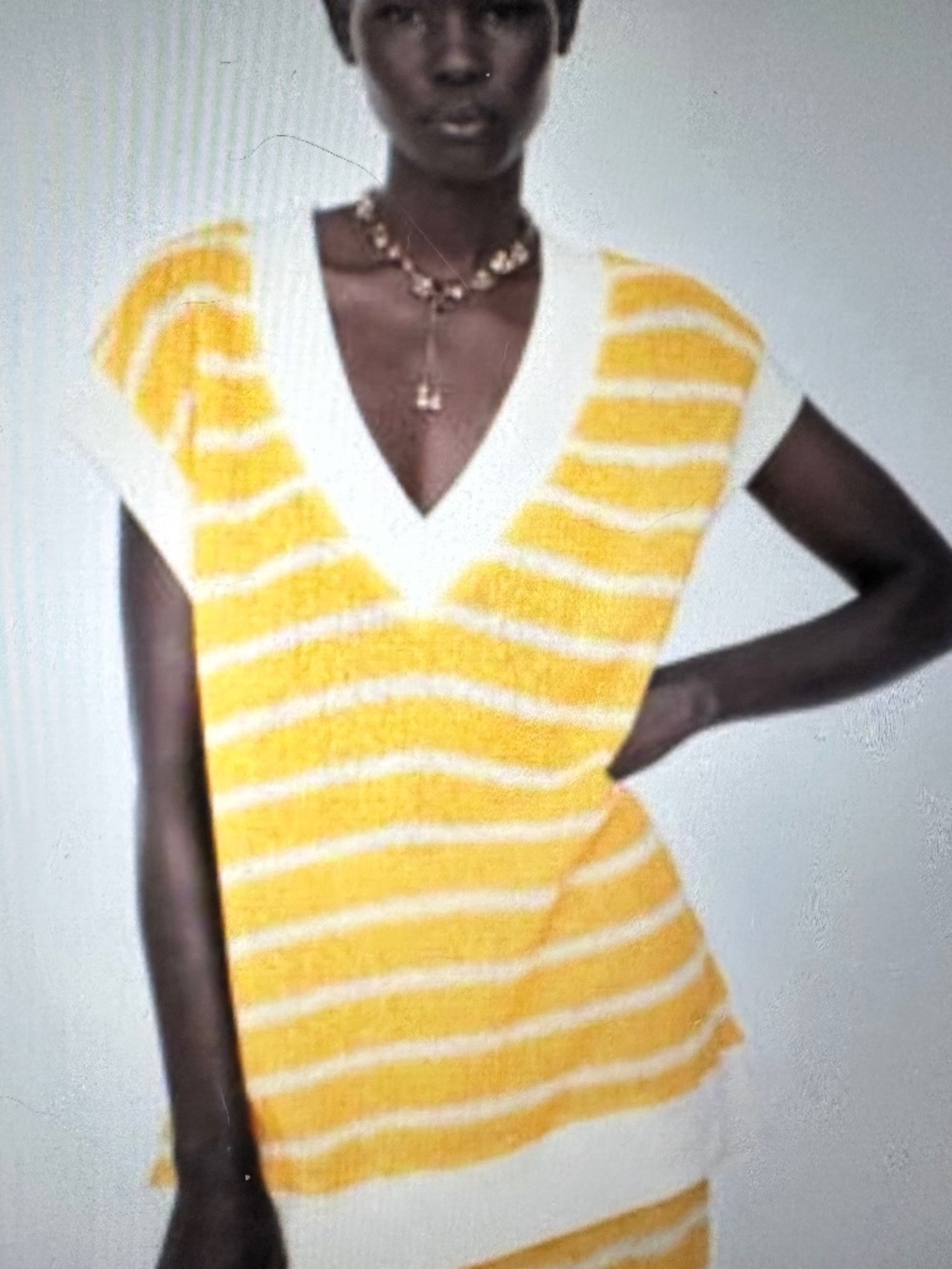 ZARA OVERSIZED STRIPED KNIT VEST